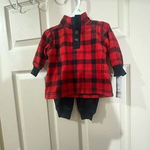 Carter's Red Plaid Fleece 2pc set